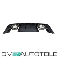 Rear Diffusor Black Silver + Tail Pipes Oval fits on Audi TT