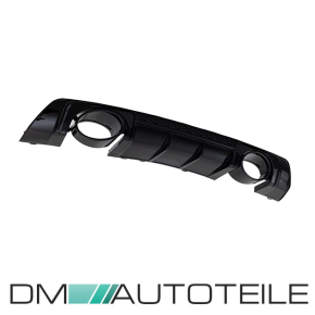 Rear Diffusor Black Gloss+ Tail Pipes Oval fits on Audi TT 8S FV up 2014 w/o RS