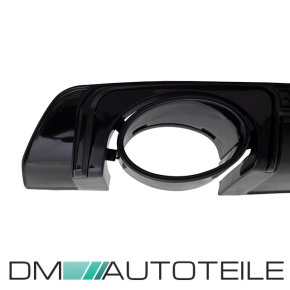 Rear Diffusor Black Gloss+ Tail Pipes Oval fits on Audi TT 8S FV up 2014 w/o RS