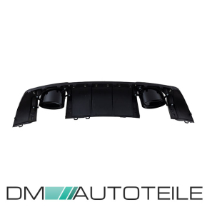 Rear Diffusor Black Gloss+ Tail Pipes Oval fits on Audi TT 8S FV up 2014 w/o RS