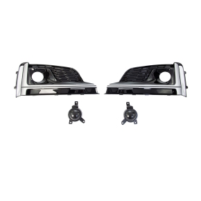 Set of Fog Lights Cover Black Silver honeycomb Design fits on Audi A5 F5 up 2016-2019 with S-Line