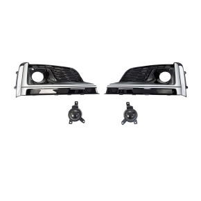 Set of Fog Lights Cover Black Silver honeycomb Design...