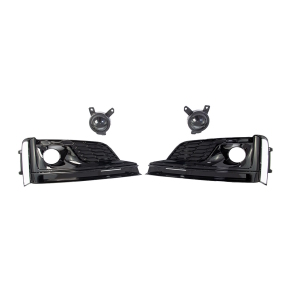 Set Honeycomb fog lights cover black gloss fits on Audi A5 F5 up 2016-2019 with S-Line