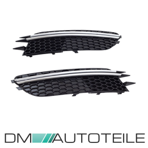 Sport honeycomb Fog Lights Cover Grille Radiator Chrome Black Silver fits on Audi A6 C7 ab 11-14 w/o RS6