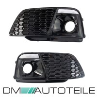 Set Honeycomb fog lights cover black gloss fits on Audi Q5 F