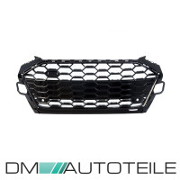 Front Grille Radiator wide Honeycomb black gloss fits on Aud