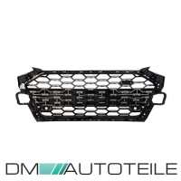 Front Grille Radiator wide Honeycomb black gloss fits on Aud