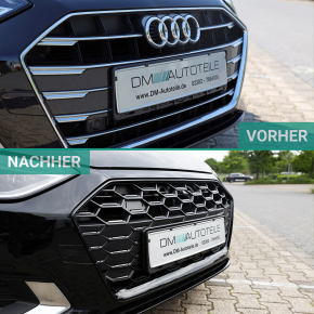 Wabengrill Breit Kühlergrill Schwarz passt für Audi A4 B9 Facelift ab 2019 für S Line Modelle