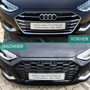 Wabengrill Breit Kühlergrill Schwarz passt für Audi A4 B9 Facelift ab 2019 für S Line Modelle