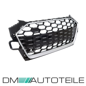 Front Grille Radiator wide Honeycomb black silver+ camera fits on Audi A4 B9 facelift up 2019 with S-Line