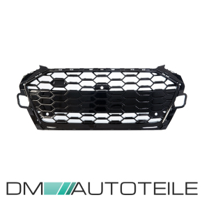 Wabengrill Breit Kühlergrill Schwarz + Kamera passt für Audi A4 B9 Facelift ab 2019 auch S Line Modelle