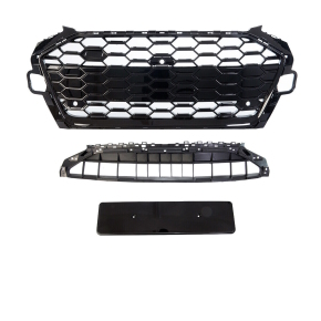 Front Grille Radiator wide Honeycomb black silver+ camera fits on Audi A4 B9 facelift up 2019 with S-Line