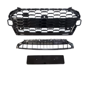 Front Grille Radiator wide Honeycomb black silver+ camera...