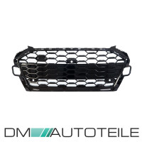 Front Grille Radiator wide Honeycomb black silver+ camera fi