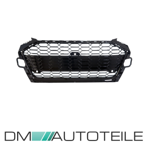 Wabengrill Breit Kühlergrill Schwarz glanz+Kamera passt für Audi A4 B9 Facelift ab 2019 