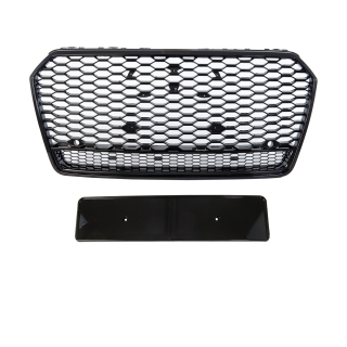 Front Grille Radiator Honeycomb black gloss complete fits on Audi A7 C7 facelift up 2014 w/o RS7