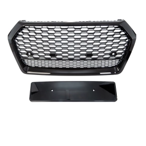 Front Grille central Honeycomb black gloss fits on Audi...