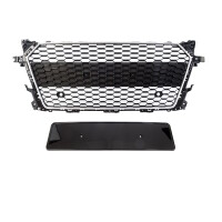 Wabengrill Schwarz Silber Gitter Grill p gallery