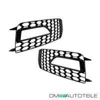 Set honeycomb Fog Lights Cover Black gloss fits on Audi A4 B