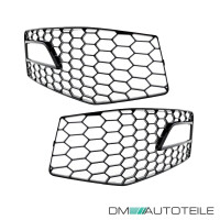 Set honeycomb Fog Lights Cover Black gloss fits on Audi A4 B