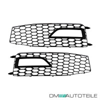 Set honeycomb Fog Lights Cover Black gloss fits on Audi A4 B