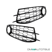 Set honeycomb Fog Lights Cover Black gloss fits on Audi A3 8