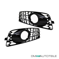 Set honeycomb Fog Lights Cover Black gloss fits on Audi A3 8