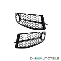Set honeycomb Fog Lights Cover Black gloss fits on Audi A6 C