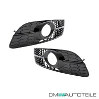 Set honeycomb Fog Lights Cover Black gloss fits on Audi A6 C