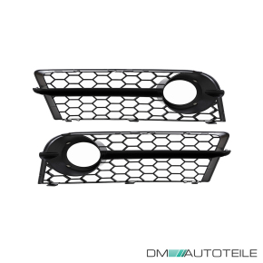 Set honeycomb Fog Lights Cover Black gloss fits on Audi TT 8J up 2006-2014 with standard bumper