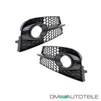 Set honeycomb Fog Lights Cover Black gloss fits on Audi TT 8