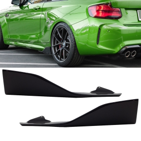 Evo Competition Side Flaps Splitter Black gloss Set left+right fits BMW 2-Series F87 M2 