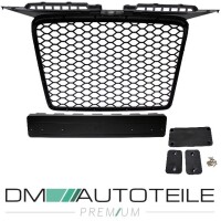 Front Grille honeycomb black gloss+ license plate holder fit