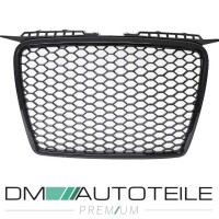 Front Grille honeycomb black gloss+ license plate holder fit