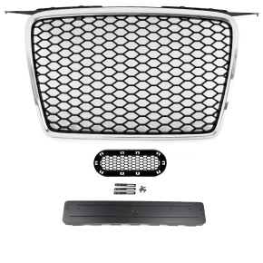 Front Grille honeycomb Chrome black + emblem holder fits...