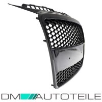 Badgeless Front Grille Grill Honeycomb Black Gloss for Audi 