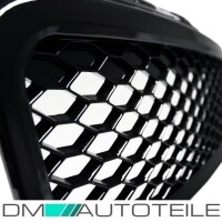 Badgeless Front Grille Grill Honeycomb Black Gloss for Audi 