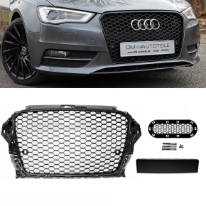 Badgeless Front Grille Grille Honeycomb Black Gloss+...