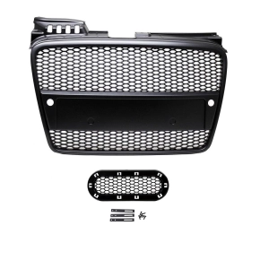 Front Grille honeycomb black semi-gloss + license plate...