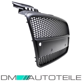 Front Grille honeycomb black semi-gloss + license plate holder suitable for Audi A4 B7 04-08 + RS4