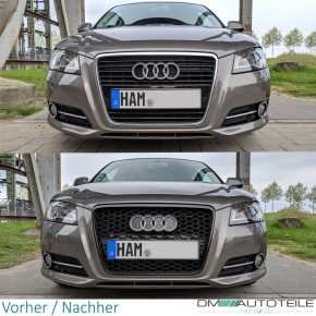 Kühlergrill Wabengrill hochglanz + Halter passt für Audi A3 8P ab 08-13 kein RS3