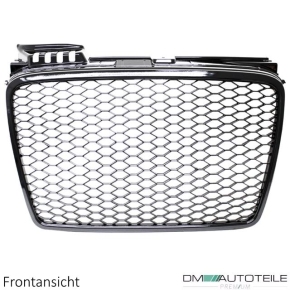 Badgeless Front Grille Grille Honeycomb Black Gloss+emblemholder  fits Audi A4 B7 04-08 w/o RS4 