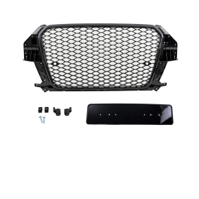 Set Front grille honeycomb black gloss fits on Audi Q3 8U...