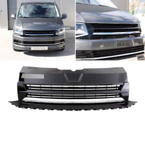 Frontgrill Grille upper Badged Black gloss /chrome  w/o Emblem clean fits on all VW T6 up 2015-2019 also Sportline