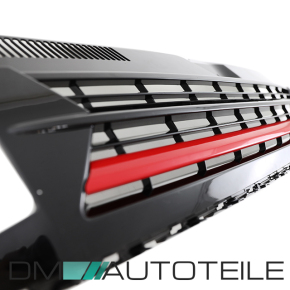 Frontgrill Grille upper Badged Black gloss red w/o Emblem clean fits on all VW T6 up 2015-2019 also Sportline