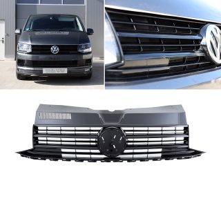 Kühlergrill Hochglanz Schwarz für Emblem passt für VW T6 Multivan Transporter 2015-2019 auch Sportline