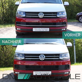 Front Trims 3pcs Black gloss lower Set bumper fits on all VW T6 up 2015-2019 also Sportline
