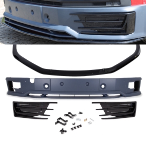 Front Bumper Splitter lower Part +Spoiler lower part+  Grille Black Glossy fits on VW T6 up 2015 Sportline Modification