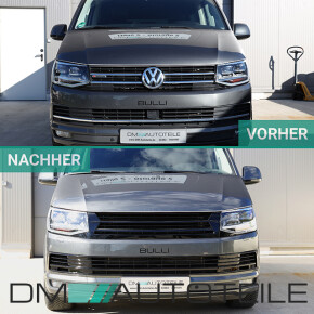 Frontgrill Grille Badged Black gloss w/o Emblem clean + lower Grille  fits on all VW T6 up 2015-2019 also Sportline