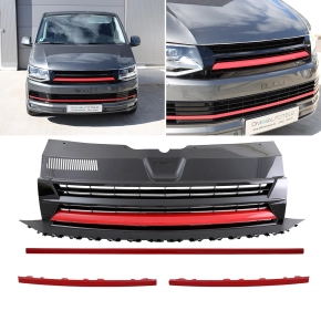 Frontgrill Grille Badged Black /Red gloss w/o Emblem...